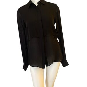 Theory Black Long Sleeve Blouse sz XS